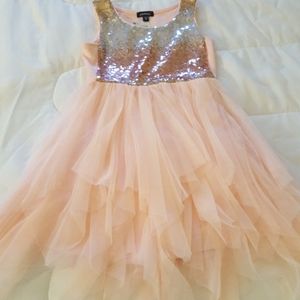 Blush Pink Sequin and Tulle girls dress.